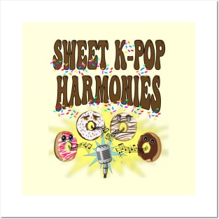 Sweet K-Pop Harmonies - with singing donuts and sprinkles Posters and Art